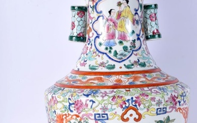 A large Chinese porcelain polychrome vase 42 cm.
