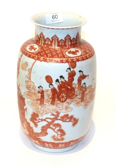 A late 19th century Chinese vase of baluster form, decorated...