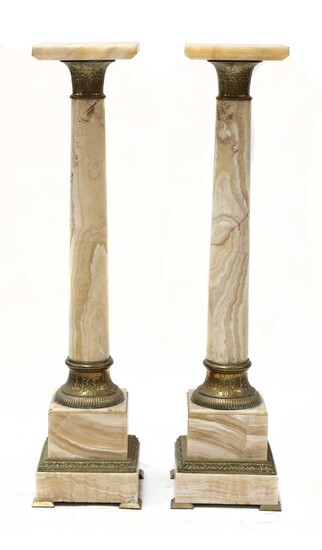 A pair of French onyx pedestals