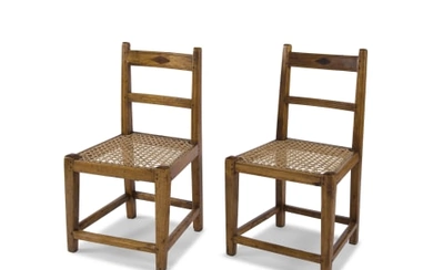 A pair of West Coast lemoenhout and inlaid side chairs, 19th century
