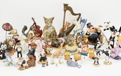 A quantity of collectable cats from movies and television, to include examples of The Classic Walt Disney Collection, The Beano Dandy Collection, The Garfield Collection, Warner Bros, Dr Seuss Ltd, and further indistinctly marked pieces including...