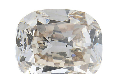 A rectangular-shape natural 'fancy pinkish-brown' diamond weighing 0.71ct, with report.