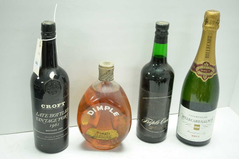 A section of champagne, port and other alcohol.