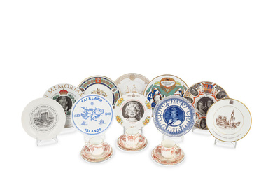 A selection of British commemorative porcelain plates Mid-20th century to...