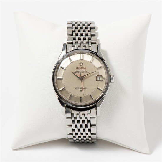 (-), A stainless steel Omega Constellation wristwatch Late...