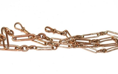 A watch chain, stamped '9C', length 51.8cm