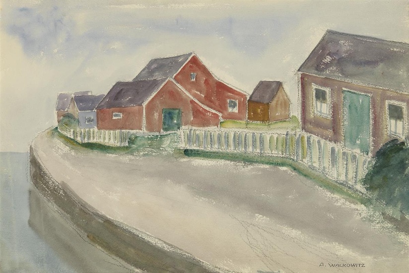 ABRAHAM WALKOWITZ House at Land's End. Watercolor on paper, circa 1905-10. 375x555 mm;...