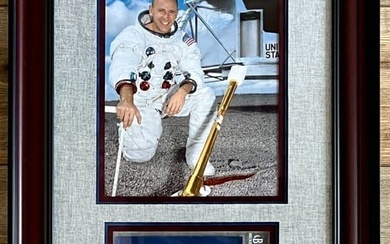 ALAN BEAN (Astronaut Apollo 12-Moonwalker) signed custom framed display-Beckett