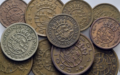 ANGOLA. Escudo. 20 cent (1) 50 cent (5) y 1 esc (5). 1948 1954 1956 1957 1958 1961 1963…Lote de 11