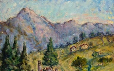 ARTURO TOSI Busto Arsizio, 1871 - Milan, 1956 Mountain landscape,...