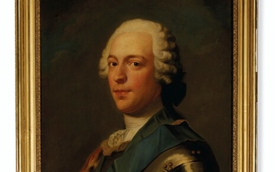 ATTRIBUTED TO CATHERINE READ (BRITISH, 1723-1778), AFTER MAURICE QUENTIN DE LA TOUR (1704-1788), Prince Charles Edward Stuart, in armor, with blue sash of the Order of the Garter