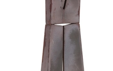 Aage Birck: An stoneware sculpture, raised on a concrete base. H. 116 cm.