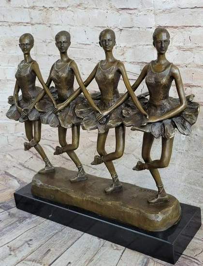 Abstract Four Dancing Ballerina Bronze Sculpture