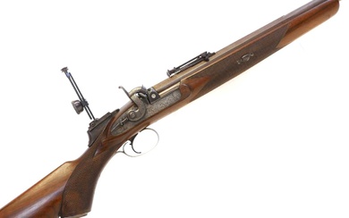 Alexander Henry .451 percussion rifle, 31inch octagonal to round Damascus...