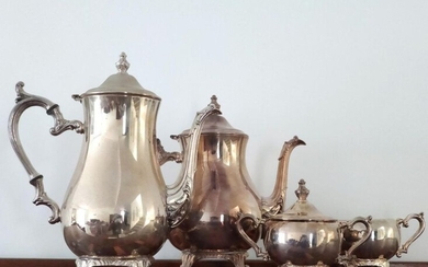 American silver tea-coffee service, 18th century style model including