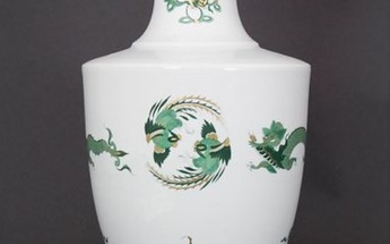 Amphoravase 'Grüner Drache' mit Silbermontierung / An amphora...