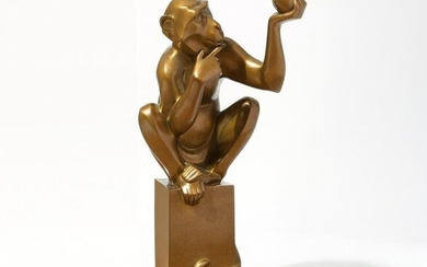 An American bronze seated monkey, after Marshall