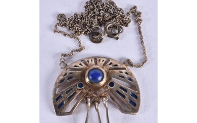 An Egyptian Revival Style Pendant Necklace. Stamped 925. C...