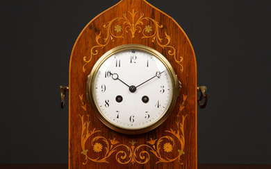 An antique French rosewood cased mantle clock