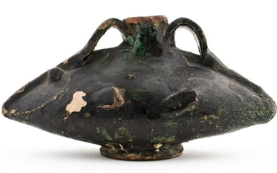 Ancient Roman Green Glazed Pottery Vessel
