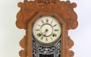 Ansonia Mantle Clock H: 58cm, with key and pendulum