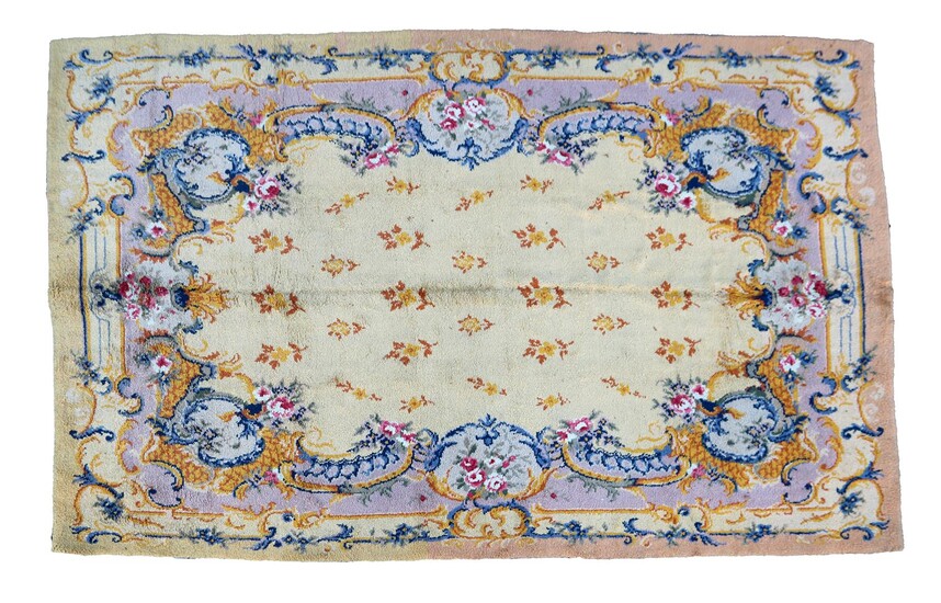(-), Antiek handgeknoopt tapijt, Savonnerie / Aubusson? Frankrijk,...