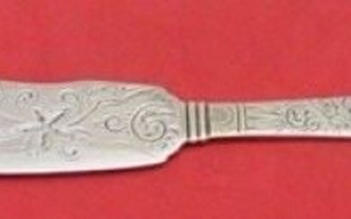 Antique Acid Etched Whiting Sterling Silver Flat Handle Master Butter 1878-1911