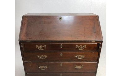 Antique Furniture, 19th Century Mahogany Bureau on bracket f...