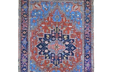 Antique Persian Heriz Clean, Even Wear Large Flower