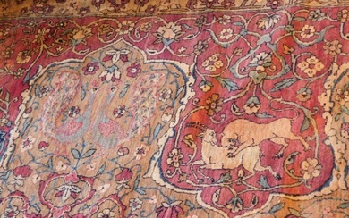 Antique Persian pictorial palace carpet