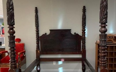 Antique Rosewood Four Post Bed