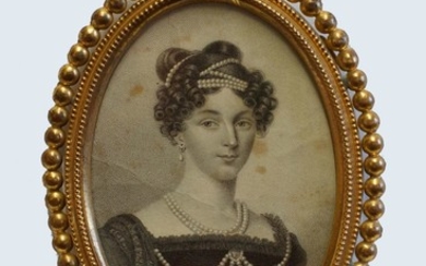 Antique Russian Engraving Princess Anna Pavlovna