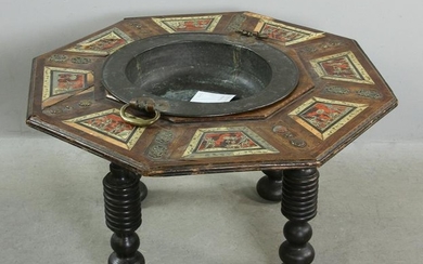 Antique Spanish Colonial Inlaid Brazier