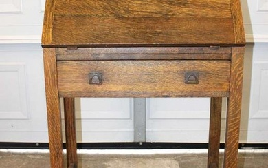 Antique mission oak slant front desk