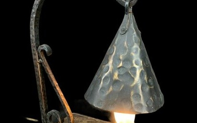 Art Deco Wrought Iron Table Lamp Lantern