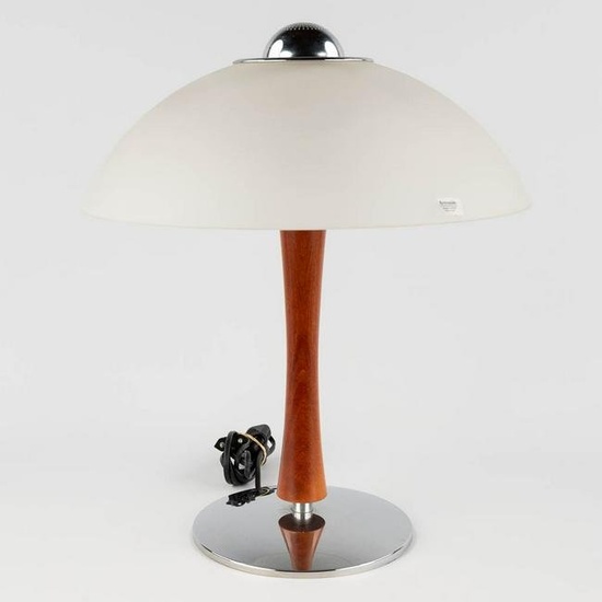 Artemide 'Arcadia' a table lamp. Glass and wood. 20th C. (H:43 x D:37 cm)