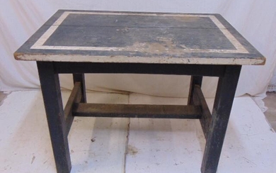Arts & Crafts table, painted black, white band, table