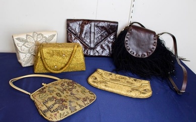 Assorted Vintage Handbags and Purses Eeel Skin Leather