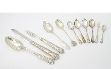 Assorted silver flatware / cutlery to include a Geo III teas...