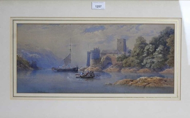 Attributed to Charles Rowbotham (1826-1904) - watercolour- Mouth of the river Dart
