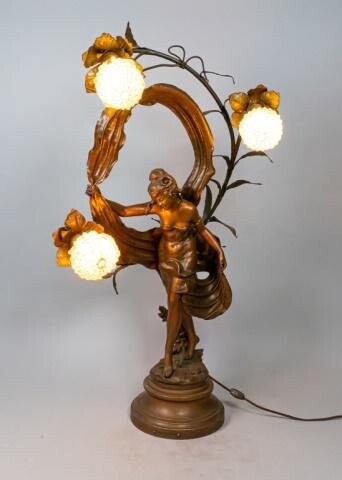 Auguste Moreau Bronze Lamp