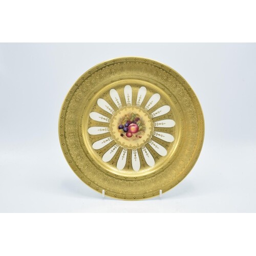 Aynsley heavily guilded Orchard Gold cabinet plate, 27cm dia...
