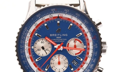 BREITLING. Montre-bracelet d'homme chronographe en acier modèle "Navitimer 1 B01 PAN AM". Le mouvement automatique,...
