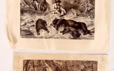 Bear Hunting in the Sierra Silk Print by F.O.C. Darley (2) [177787]
