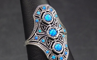 Beautiful approx. 1 cwt. blue fire opals sterling