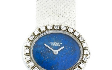 Benson: A Lady's 14 Carat White Gold Diamond Set Wristwatch,...