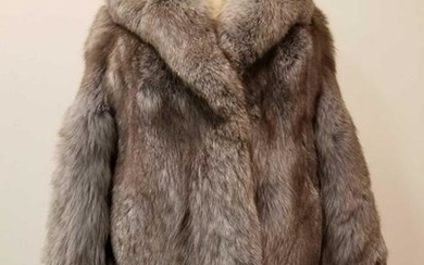 Blue And Brown dyed Fox Fur Coat