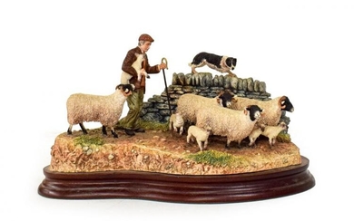 Border Fine Arts 'Off the Fell' (Farmer, sheep and border...