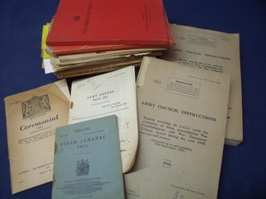 Box containing a large selection of military ephemera, bookl...