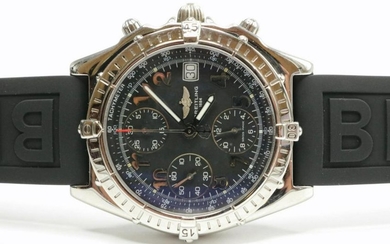 Breitling Black Dial Stainless Chronograph Watch